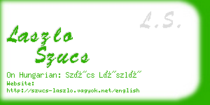 laszlo szucs business card